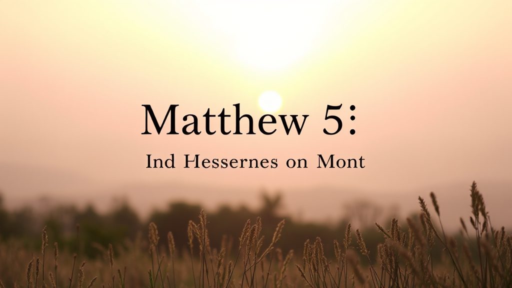 Bible Study on Matthew 5: The Sermon on Mount